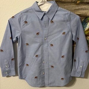 Little Boy's & Boy's Bulldog Embroidered Long-Sleeve Shirt